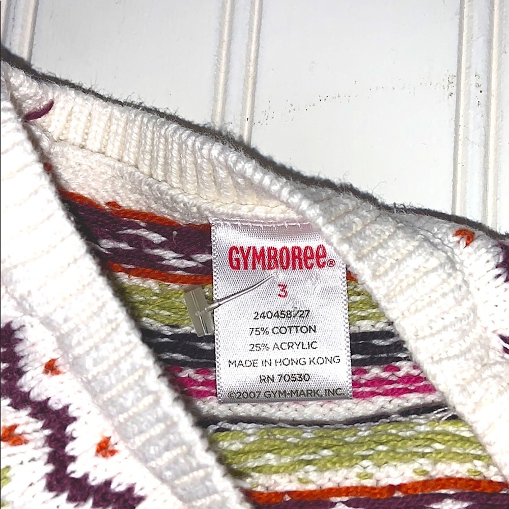 Gymboree Fair Isle Knit Crewneck Sweater SZ 3 - Picture 4 of 7
